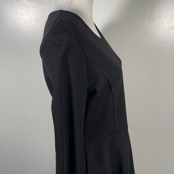 Lulus Black Scoop Neck Long Sleeve Cinched Waist Flowy Fit & Flare Mini Dress XL - Picture 12 of 15